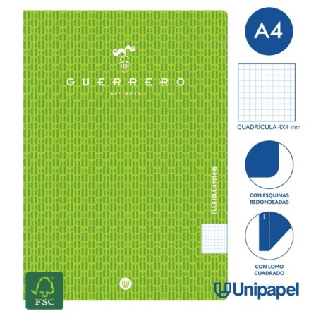 LIBRETAS GRAPA TAPA POLIPROPILENO GUERRERO - A4 - 48H - CUADRÍCULA ...