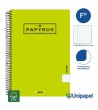 CUADERNO ESPIRAL  TAPA  BLANDA   PAPYRUS01-UNICLASIC - FOLIO - 80H - 4X4 - 90G - COLORES SURTIDOS