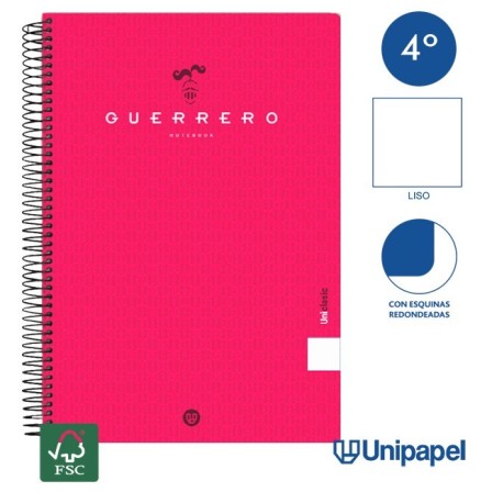 CUADERNO ESPIRAL  TAPA  BLANDA  GUERRERO01-UNICLASIC - CUARTO - 80H - LISO - 90G - COLORES SURTIDOS