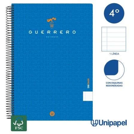 CUADERNO ESPIRAL  TAPA  BLANDA  GUERRERO01-UNICLASIC - CUARTO - 80H - 1 LINEA - 90G - COLORES SURTIDOS