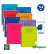 CUADERNO ESPIRAL  TAPA  POLIPROPILENO  PAPYRUS08-UNICOLOR5 - A4+ - 120H - CUADRÍCULA 5MM - 90G - COLORES SURTIDOS