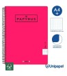 CUADERNO ESPIRAL  TAPA  POLIPROPILENO  PAPYRUS08-UNICOLOR5 - A4+ - 120H - CUADRÍCULA 5MM - 90G - COLORES SURTIDOS