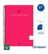 CUADERNO ESPIRAL  TAPA  POLIPROPILENO GUERRERO08-UNICLASIC - FOLIO - 80H - 1 LINEA - 90G - COLORES SURTIDOS