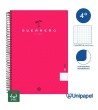 CUADERNO ESPIRAL  TAPA  POLIPROPILENO GUERRERO08-UNICLASIC - CUARTO - 80H - CUADRÍCULA 4MM - 90G - COLORES SURTIDOS
