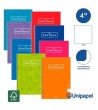 CUADERNO ESPIRAL  TAPA CONTRACOLADA PAPYRUS03-UNICLASIC - CUARTO - 80H - LISO - 90G - COLORES SURTIDOS