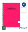 CUADERNO ESPIRAL  TAPA EXTRADURA    PAPYRUS04-UNICLASIC - CUARTO - 80H - LISO - 90G - COLORES SURTIDOS