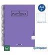 CUADERNO ESPIRAL  TAPA EXTRADURA    PAPYRUS04-UNICOLOR1 - A4+ - 80H - CUADRÍCULA 5MM - 90G - COLORES SURTIDOS