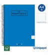 CUADERNO ESPIRAL  TAPA EXTRADURA    PAPYRUS04-UNICOLOR5 - A4+ - 80H - CUADRÍCULA 5MM - 90G - COLORES SURTIDOS