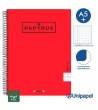 CUADERNO ESPIRAL  TAPA  POLIPROPILENO  PAPYRUS08-UNICOLOR1 - A4+ - 80H - CUADRÍCULA 5MM - 90G - COLORES SURTIDOS