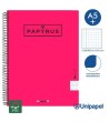 CUADERNO ESPIRAL  TAPA  POLIPROPILENO  PAPYRUS08-UNICOLOR1 - A4+ - 80H - CUADRÍCULA 5MM - 90G - COLORES SURTIDOS
