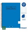 CUADERNO ESPIRAL  TAPA  POLIPROPILENO  PAPYRUS08-UNICOLOR1 - A4+ - 80H - CUADRÍCULA 5MM - 90G - COLORES SURTIDOS