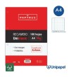 RECAMBIOS PAPYRUS-UNICLASIC -A4-100H-CUADRÍCULA 4MM-90G-CON MARGEN