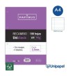 RECAMBIOS PAPYRUS-UNICLASIC -A4-100H-PAUTA 3,5MM-90G-CON MARGEN