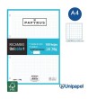 RECAMBIOS PAPYRUS-UNICOLOR1 -A4-100H-CUADRÍCULA 5MM-90G-1 BANDA DE COLOR-TURQUESA