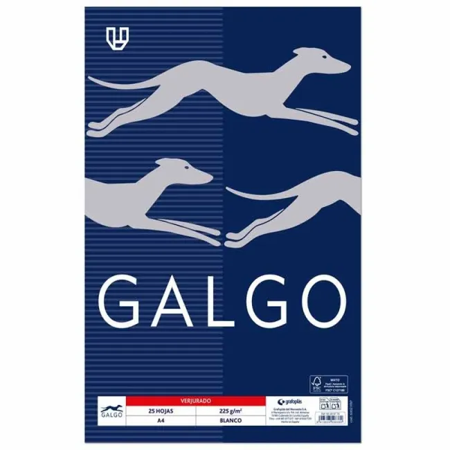 PAQUETE 25 PAPEL COPIA A4 225 G GALGO VERJURADO CREMA