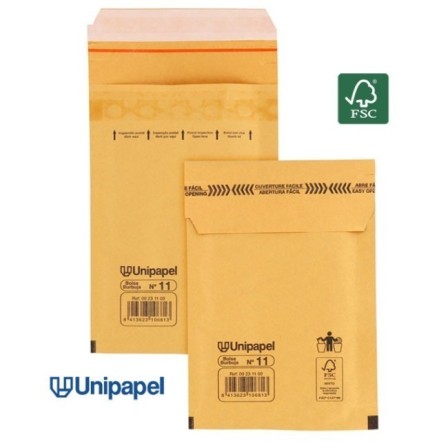 BOLSAS BURBUJA N. 11 100X165 MM 75 G FSC UNIPAPEL