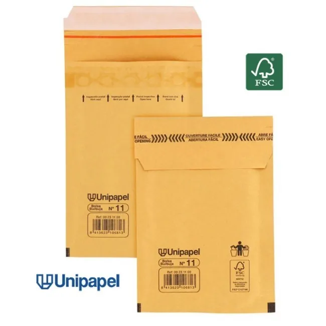 BOLSAS BURBUJA N. 11 100X165 MM 75 G FSC UNIPAPEL