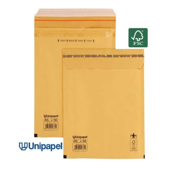 BOLSAS BURBUJA N. 14 180X265 MM 75 G FSC UNIPAPEL