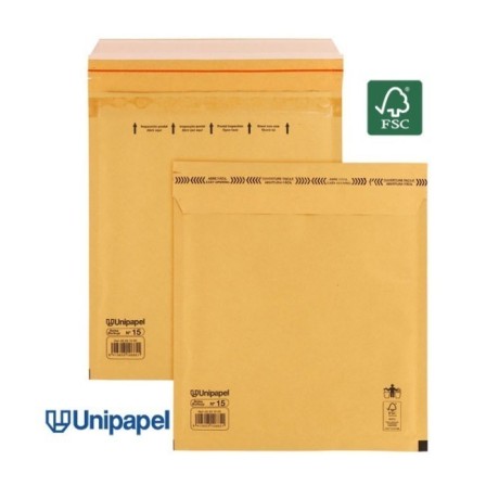 BOLSAS BURBUJA N. 15 220X265 MM 75 G FSC UNIPAPEL