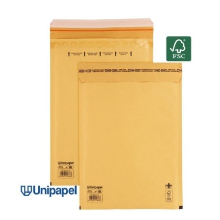 BOLSAS BURBUJA N. 16 220X340 MM 75 G FSC UNIPAPEL