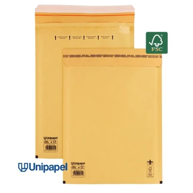 BOLSAS BURBUJA N. 17 240X340 MM 75 G FSC UNIPAPEL